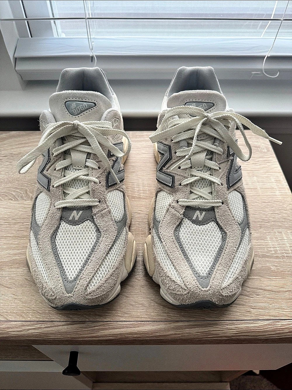 New Balance 9060 Moonbeam Sneakers in Beige & Gray